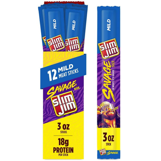 SLIM JIM SAVAGE MILD 3OZ 12CT